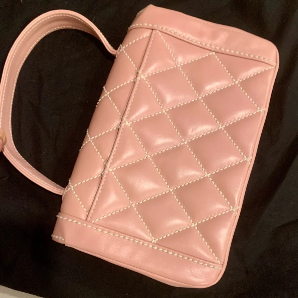 Rare Vintage Chanel Mauve Pink Surpique Top-Handle Flap Bag - Picture 2 of 11